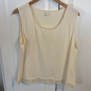 Coldwater creek sleeveless tee shirt with decorative trim